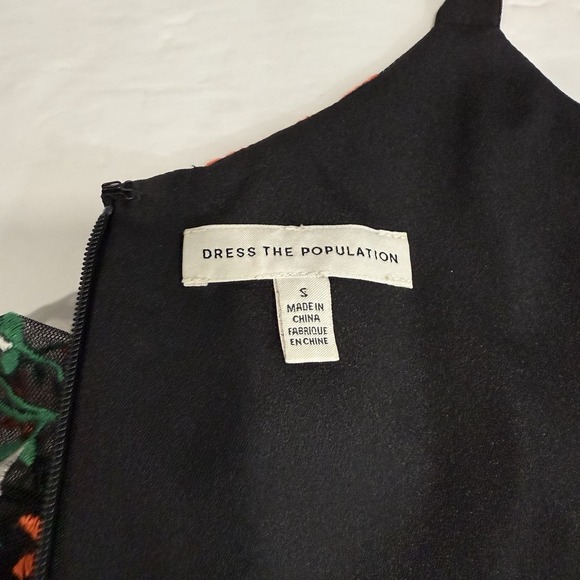 Dress the Population Wren Tie Shoulder Floral Embroidery Maxi Dress Size SMALL - Picture 12 of 13